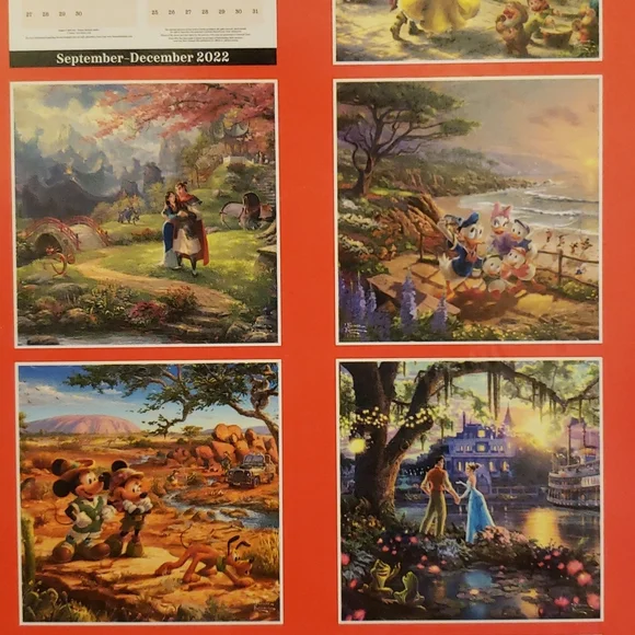 2023 Disney Dreams Thomas Kinkade 16 month wall calendar 12" x 12" - Picture 7 of 12